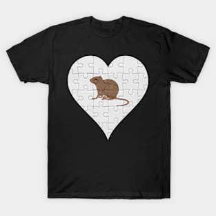 Jigsaw  Vole Heart Design - Wild Animal Vole T-Shirt